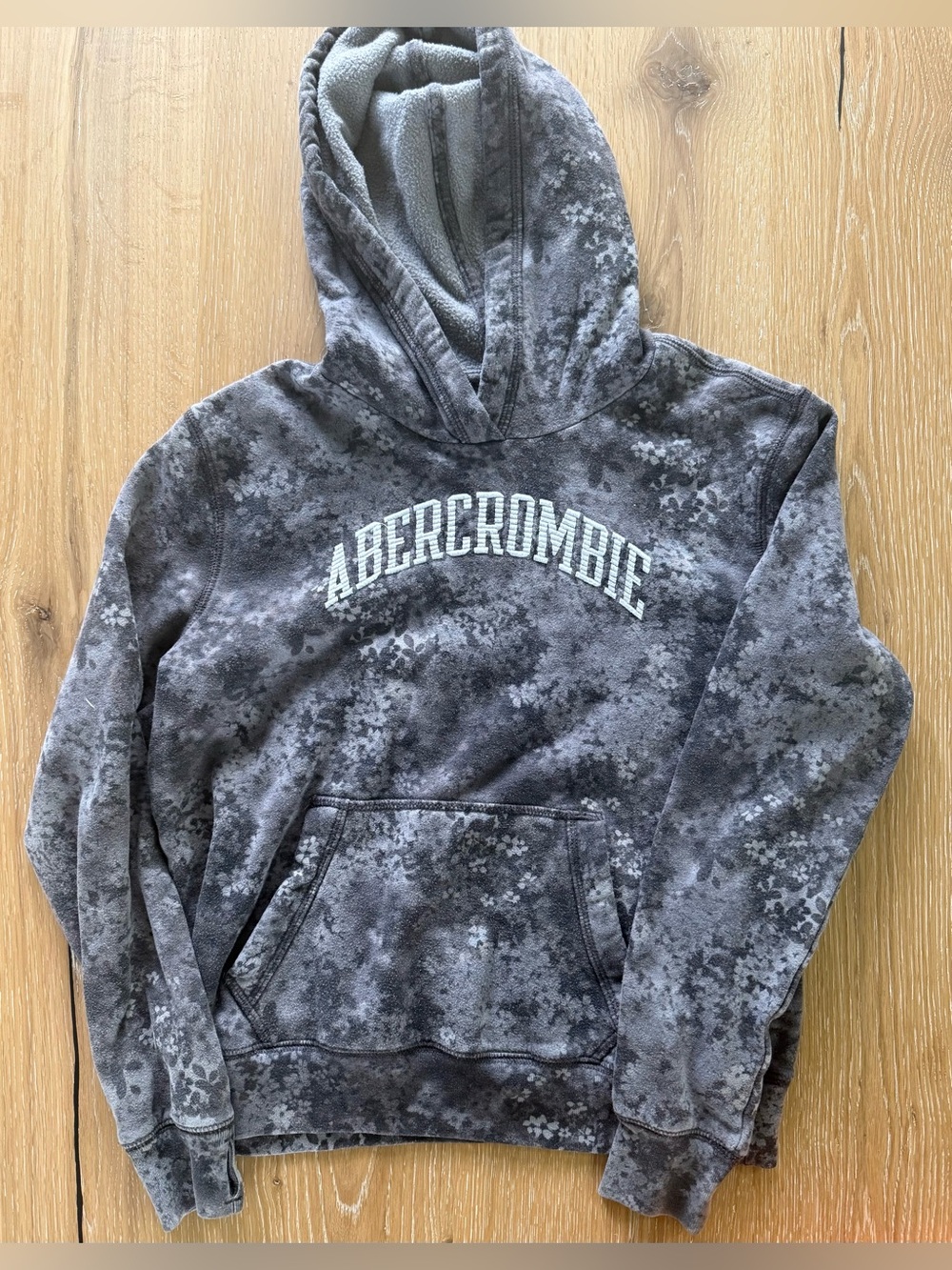 abercrombie kids Gray Pullover Hoodie with White Logo